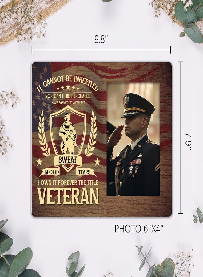 ZYQFN The Title Veteran I Own it forever, Picture Frame 4x6, Memorial Gifts, Patriotic Decorations, American Flat Picture Frame, Table Top or Wall Mount, Fits 4x6 Picture.(025) - Image 5